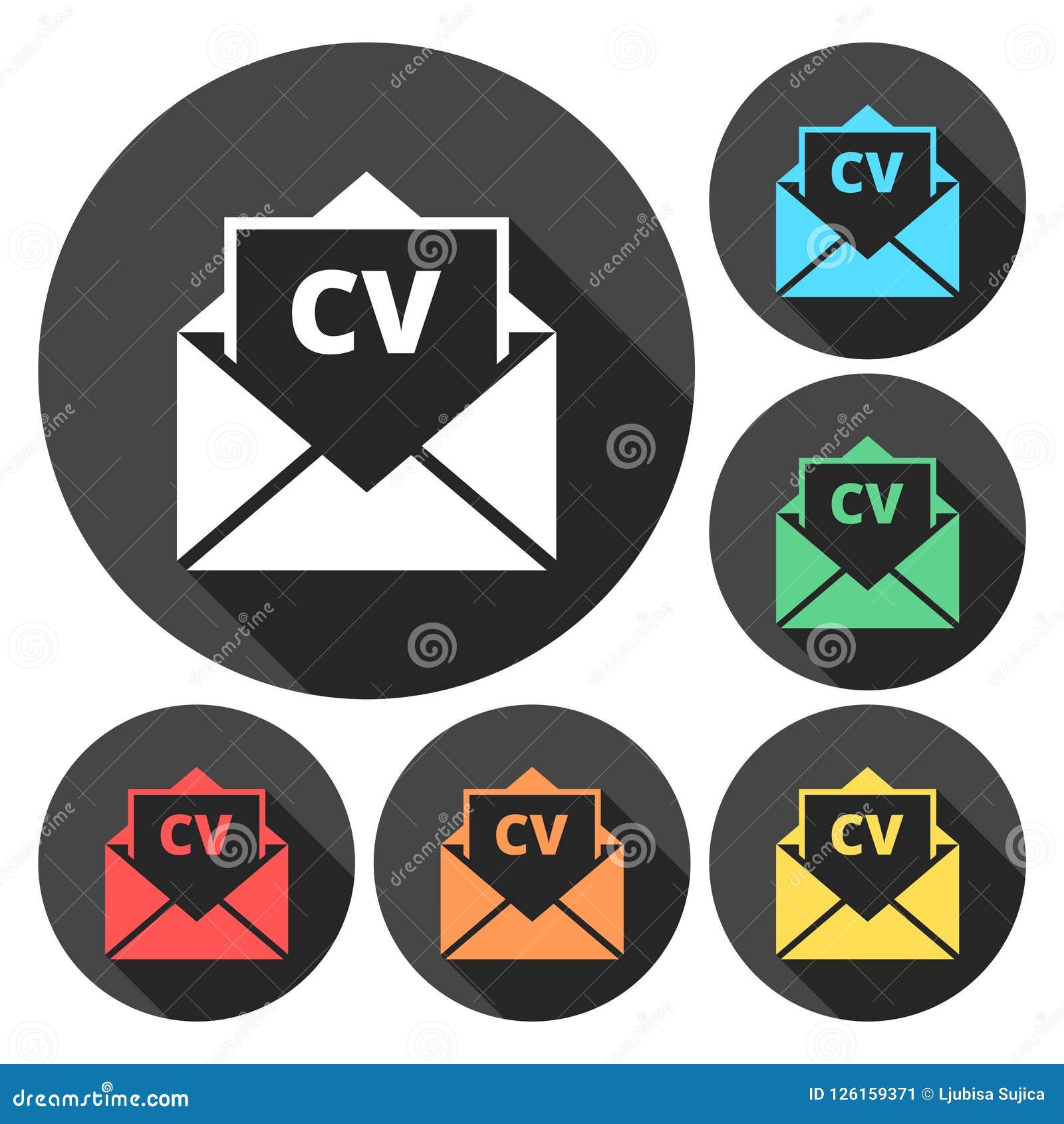 Curriculum Vitae Resume Opened Envelope Concept Cv Resume Icon