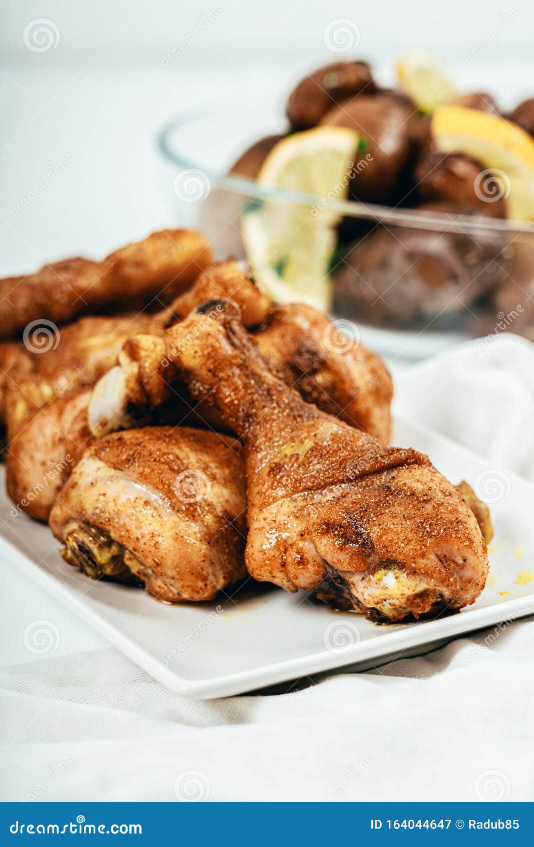 Curried Chicken Drumstick on Table Stock Image Image of plate