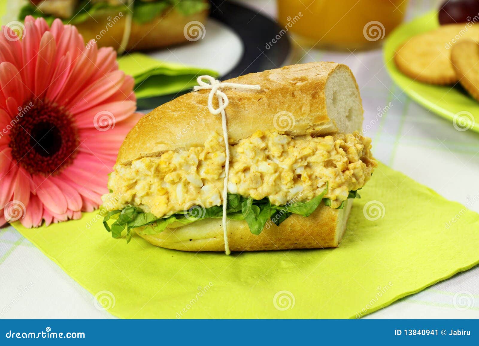 Curried Egg and Lettuce Roll Stock Image Image of napkin, breakfast