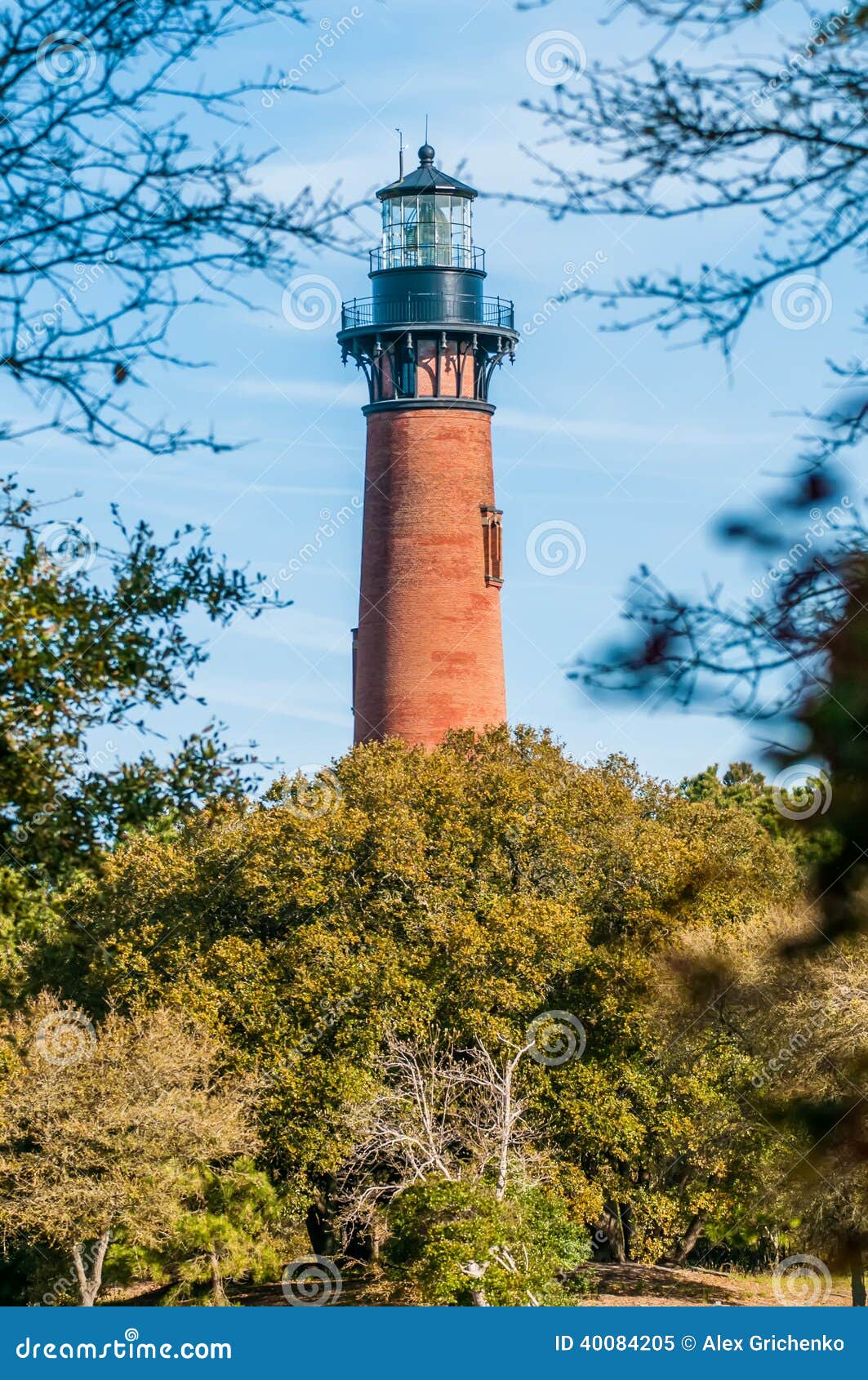 Currituck Beach Lighthouse on the Outer Banks Stock Image Image of