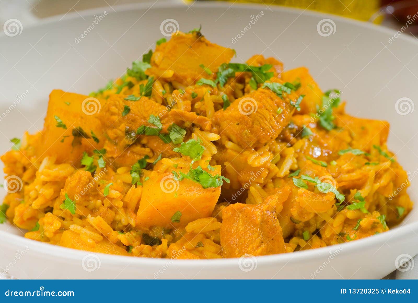 Curry Beef Rice and Potatoes Stock Image Image of indian, plate 13720325