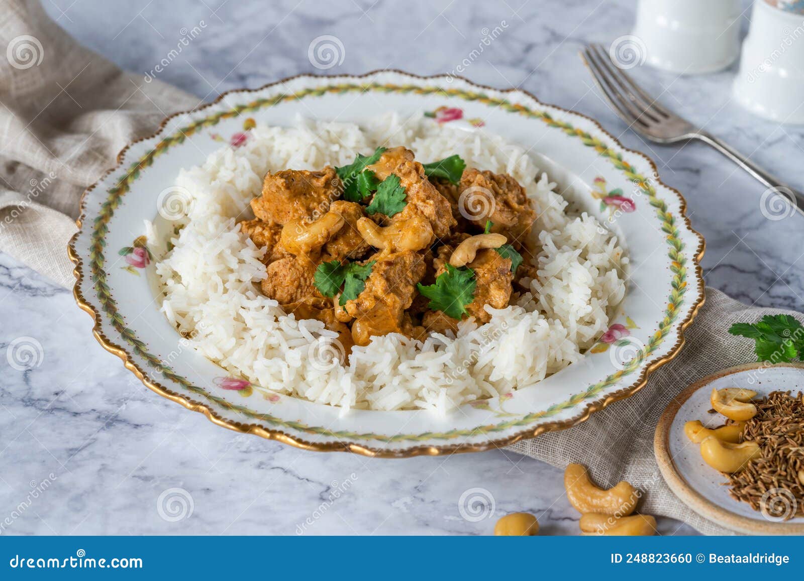 Curry de korma de poulet photo stock. Image du anarcadiers 248823660