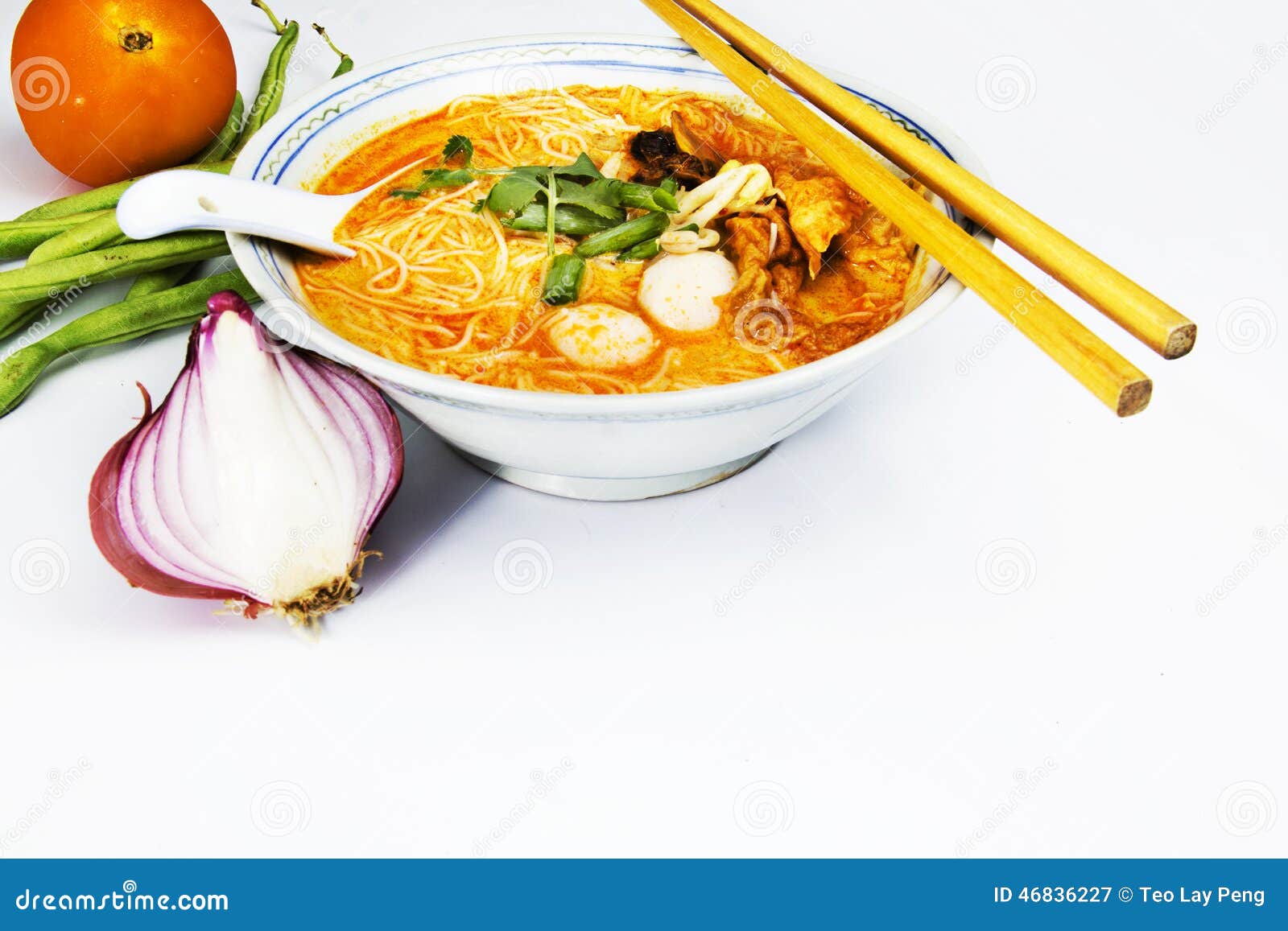 Curry laksa stock image. Image of food, fresh, herb, boiled 46836227