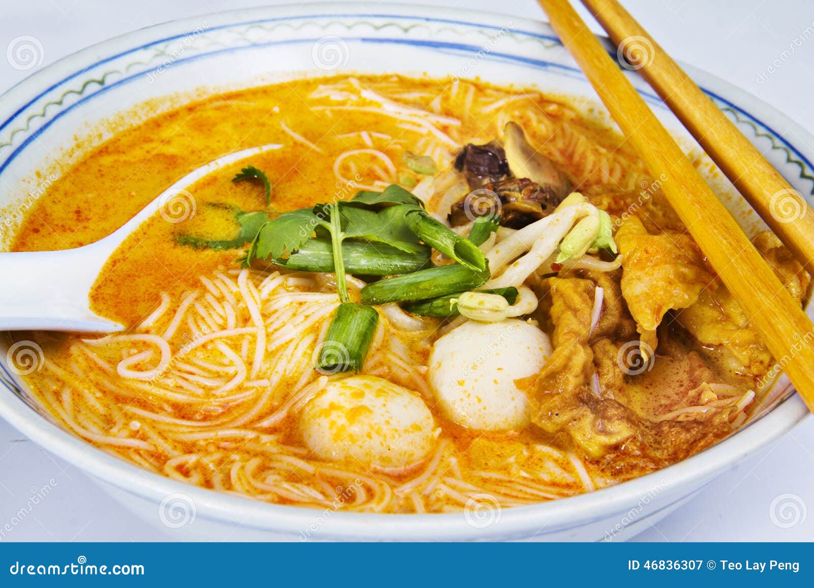 Curry laksa with vegetable stock image. Image of asian 46836307