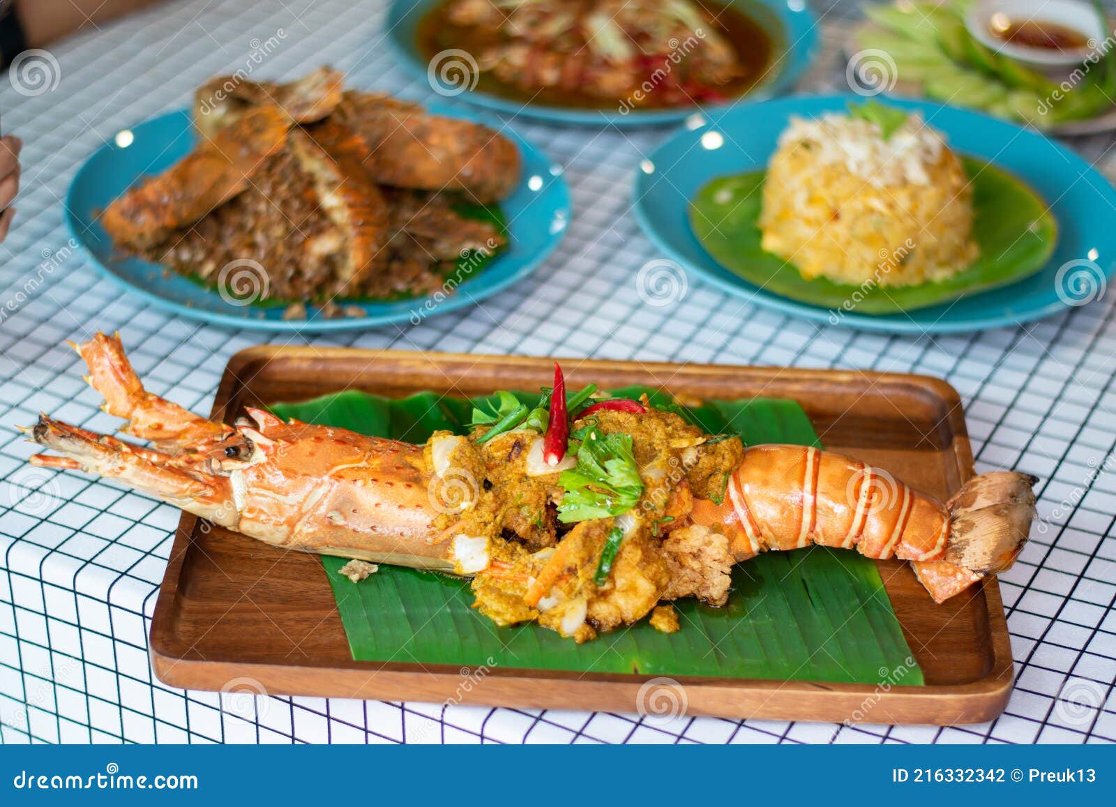 Curry Lobster stock photo. Image of crawfish, closeup 216332342
