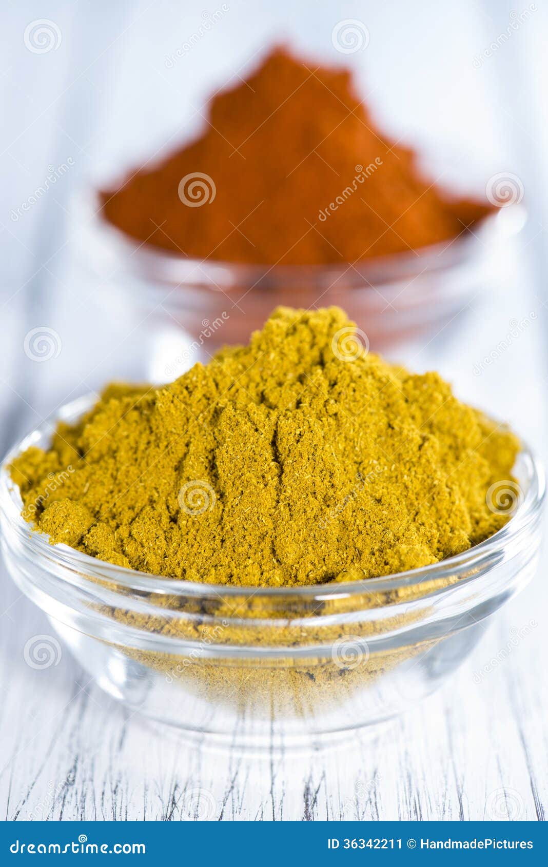 Curry and Paprika Powder stock image. Image of portion 36342211