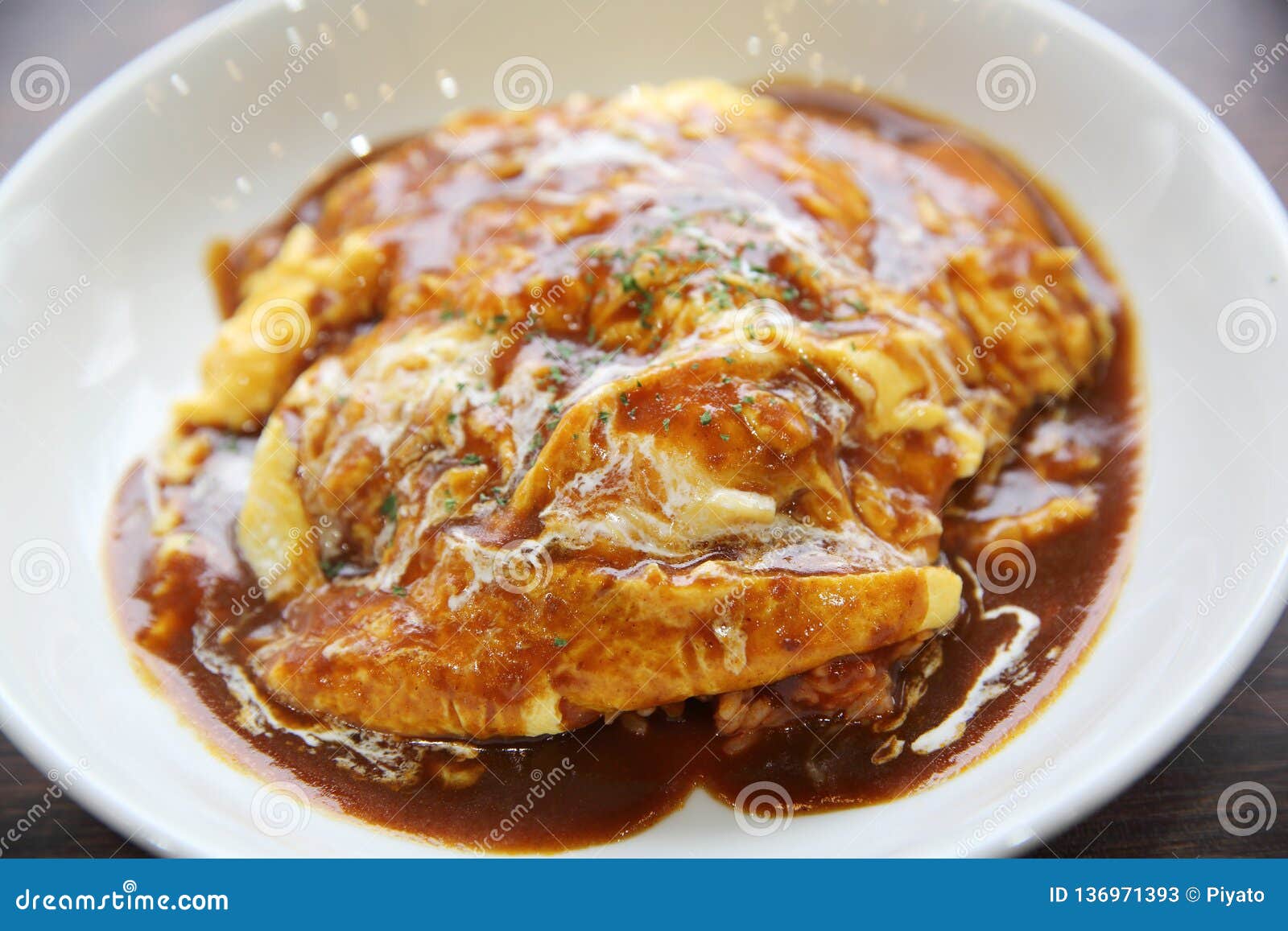 Curry Rice with Egg Japanese Style Stock Image Image of plate