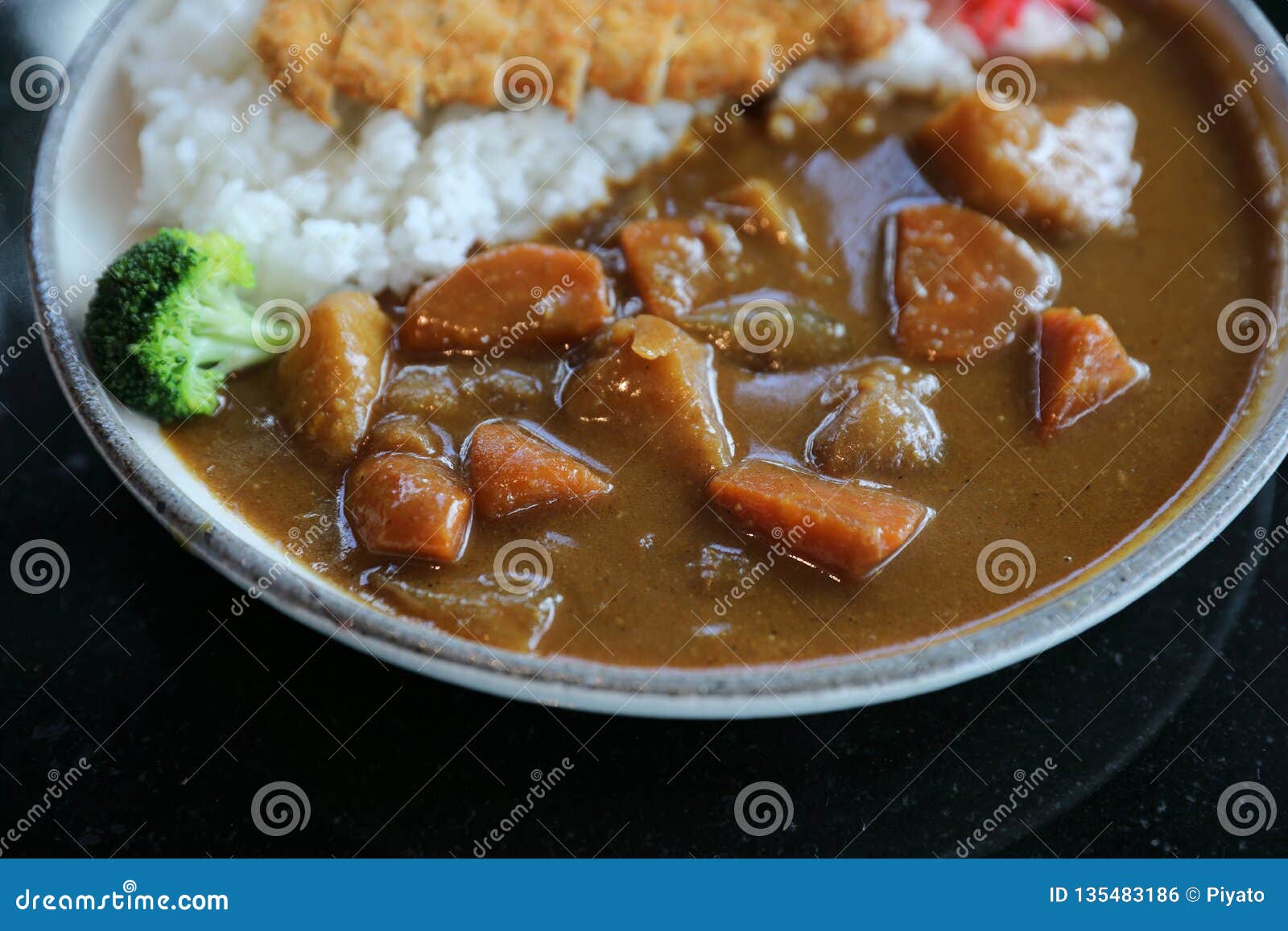 Curry Rice with Fired Pork Japanese Food Stock Photo Image of rice