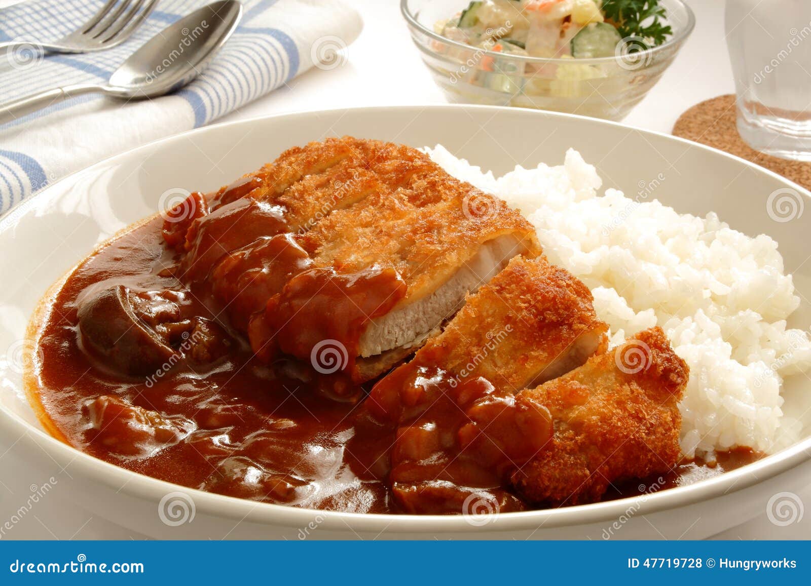 Curry Rice with Pork Cutlet, Called `Katsu-curry` in Japanese Stock
