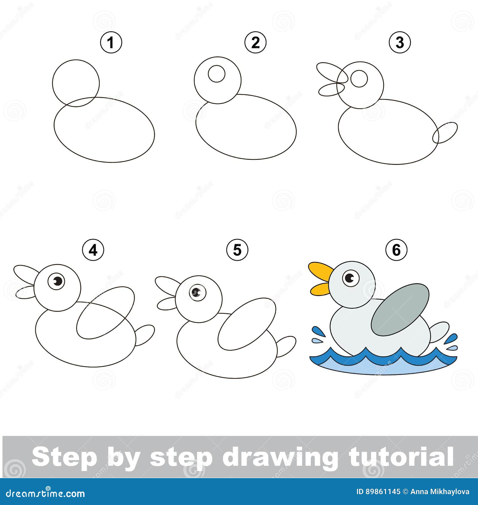 Tutorial de desenho. A lesma . imagem vetorial de Anna_Mikhailova