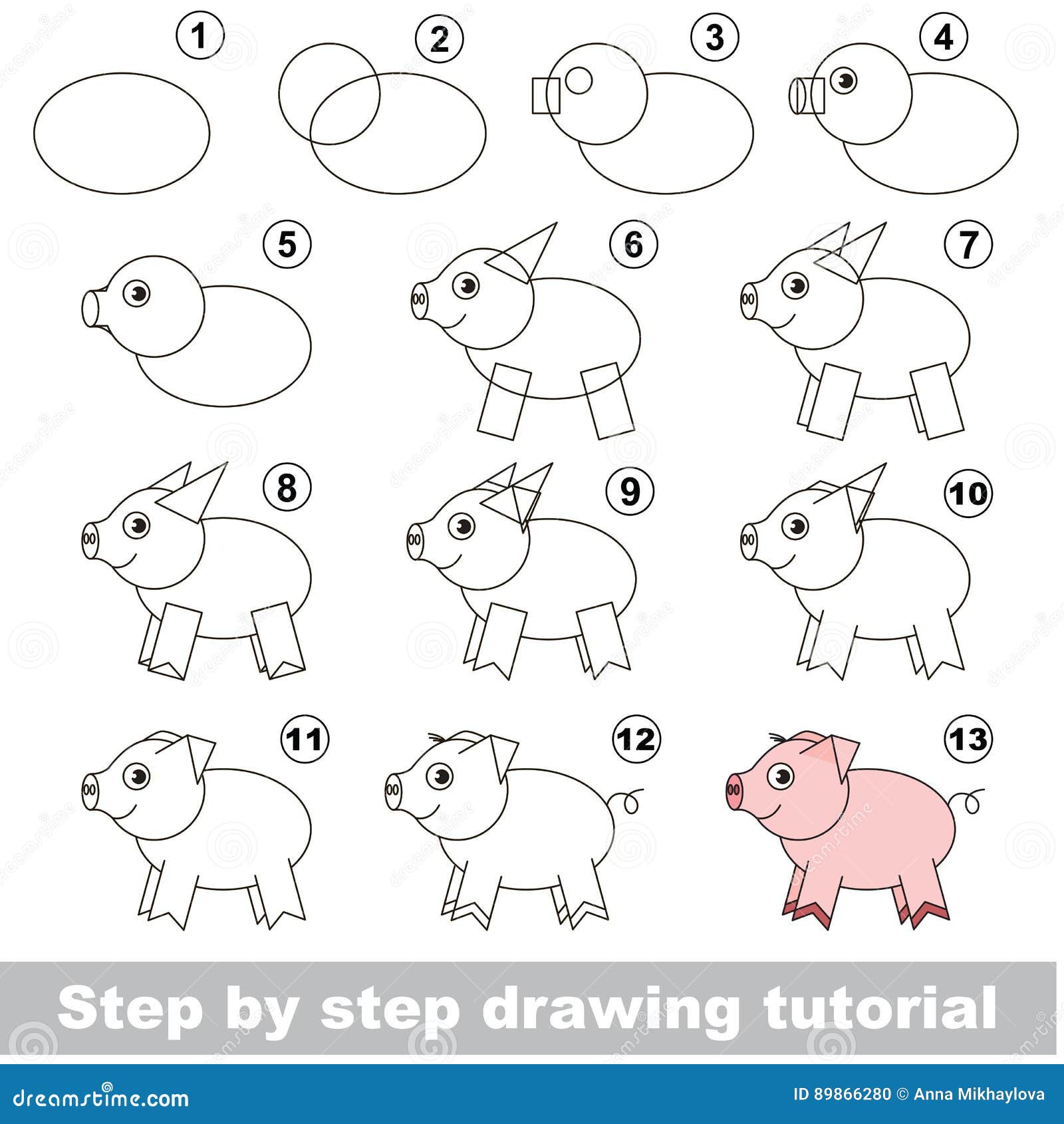 Tutorial de desenho. A lesma . imagem vetorial de Anna_Mikhailova