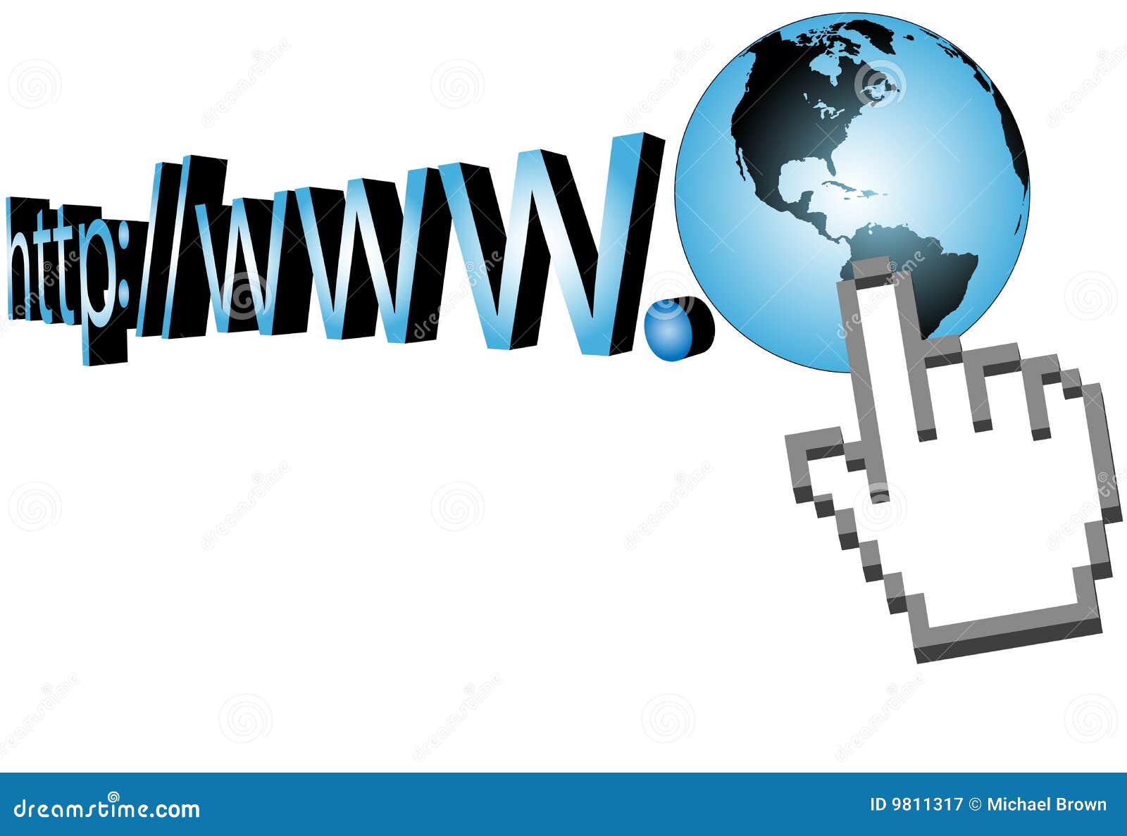 Download Cursor Click On World Wide Web 3D URL Stock Vector - Image ...