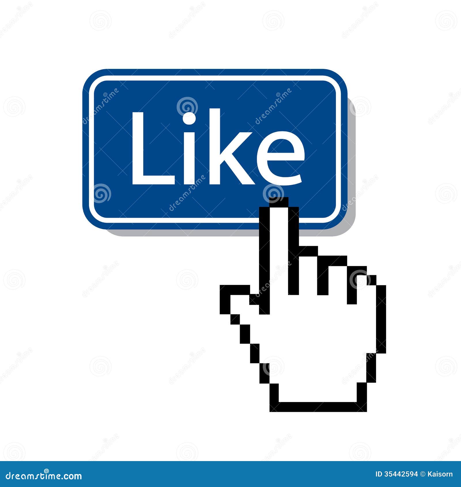 Cursor De Like.mouse Que Pressiona Como O Botão Imagem de Stock