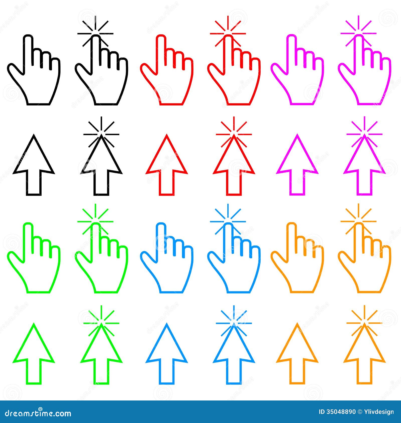 Cursor set stock vector. Illustration of business, pixel - 35048890
