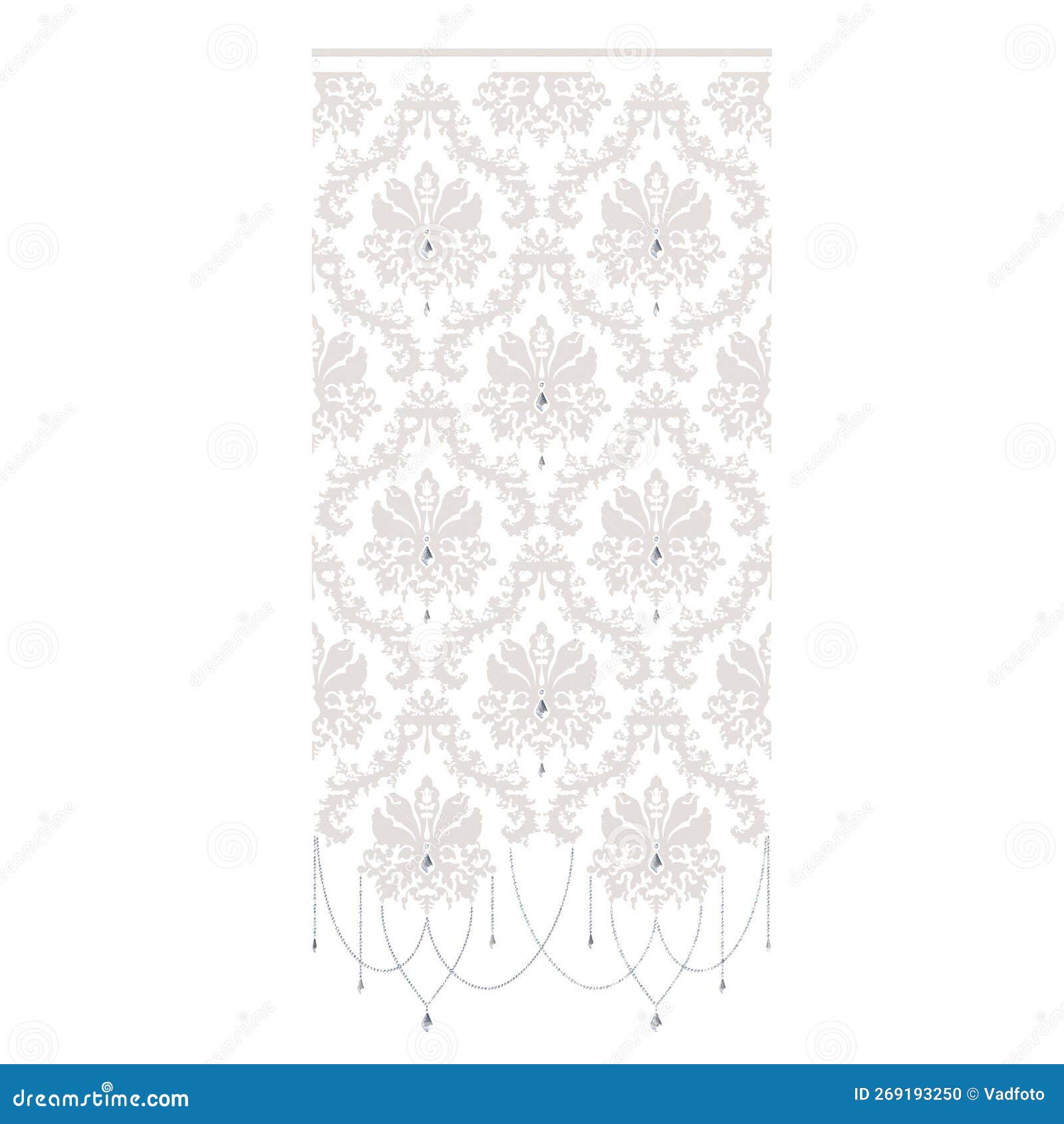 Curtain Isolated on White Background Stock Illustration - Illustration
