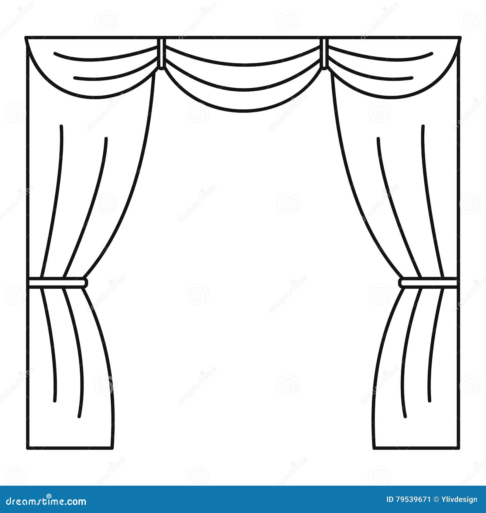 curtain stage icon outline style illustration vector web 79539671