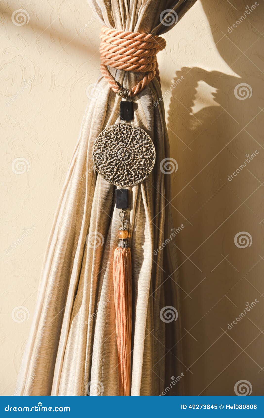 Curtain and tassel stock image. Image of bright, curtain 49273845