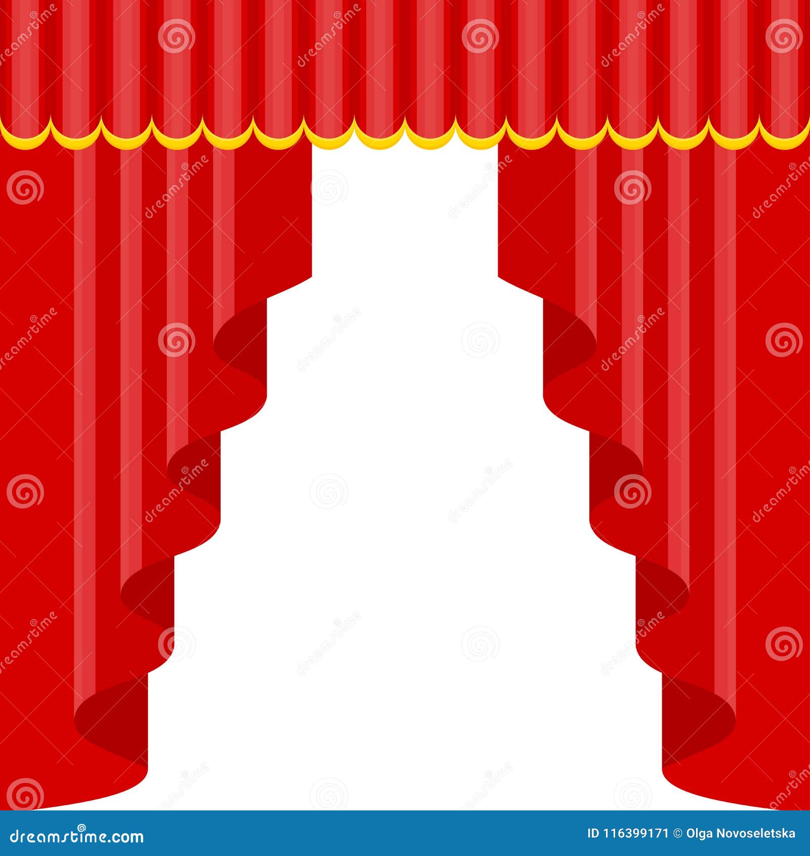 Curtains with Lambrequins on the Stage Stock Vector - Illustration of ...