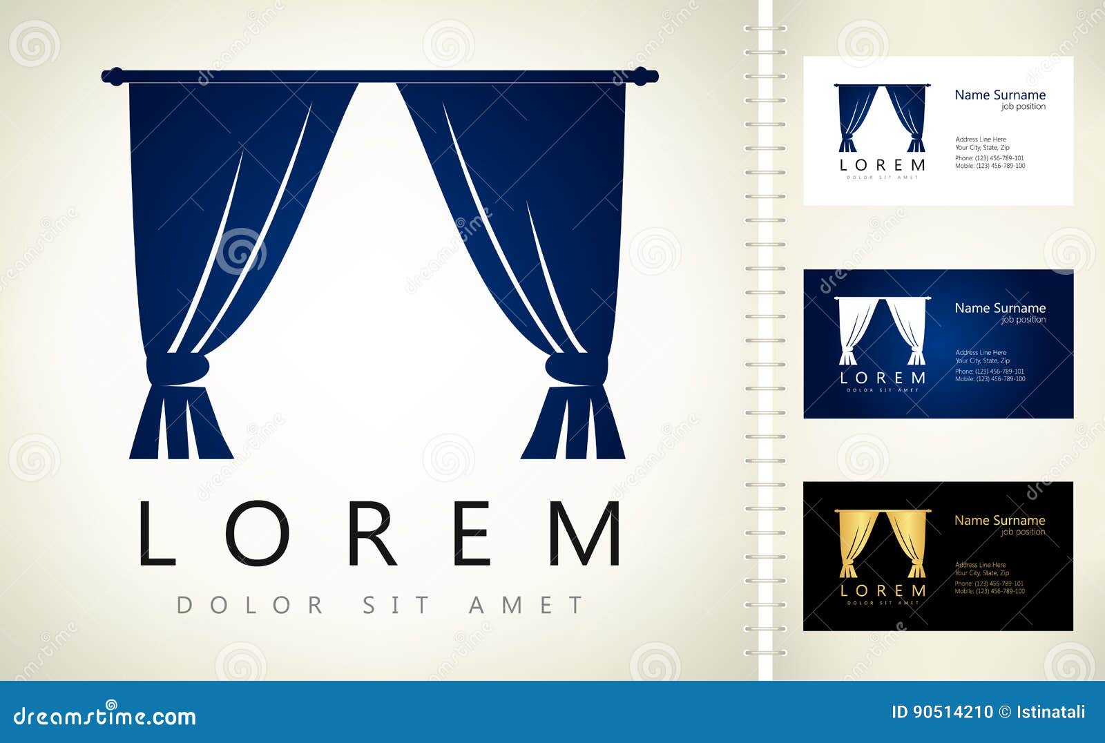 Curtains logo stock vector. Illustration of entrance 90514210