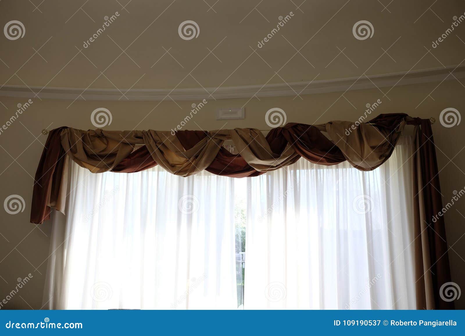 Curtains with pelmet stock image. Image of decorating 109190537
