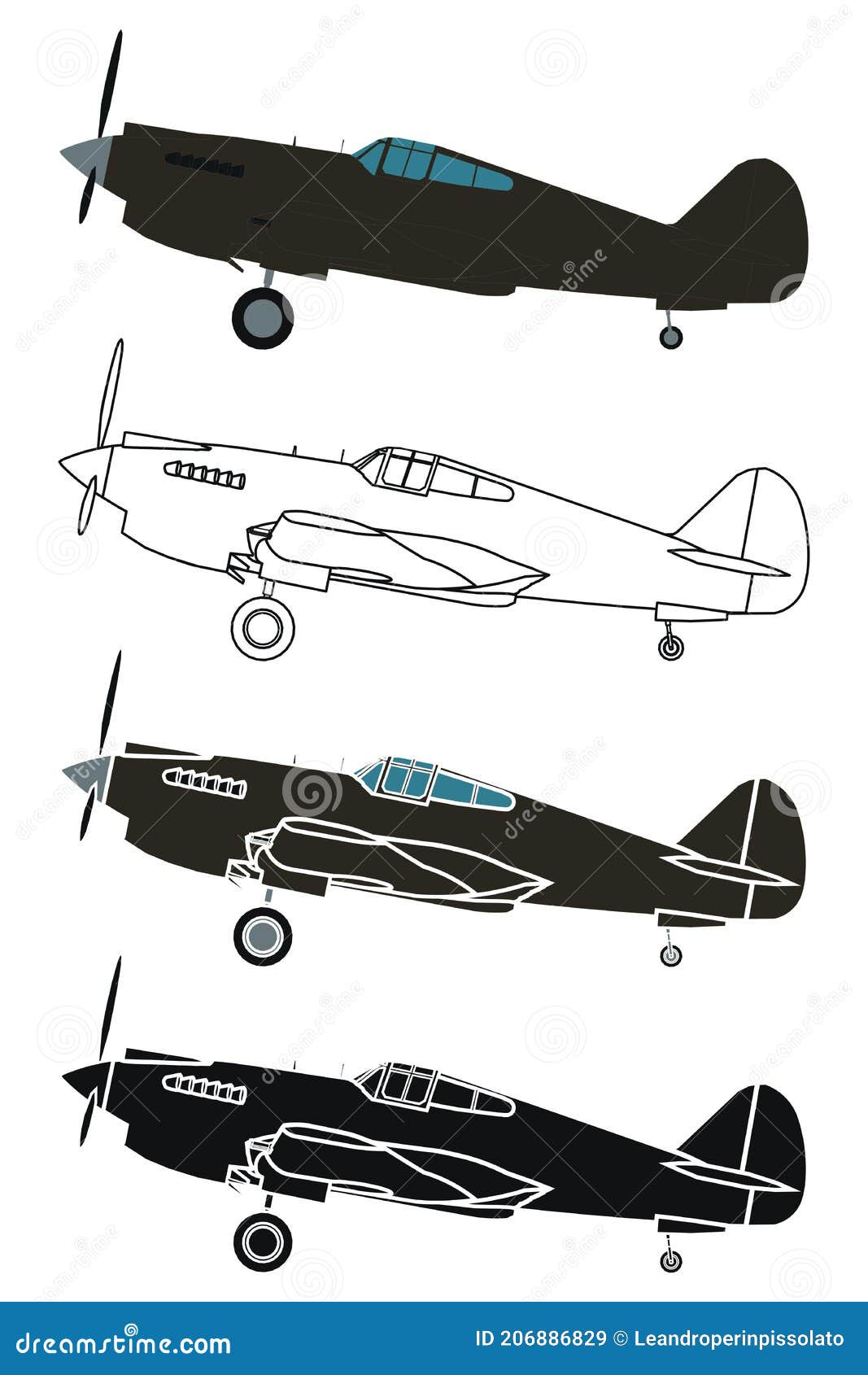 curtiss p40 in right view
