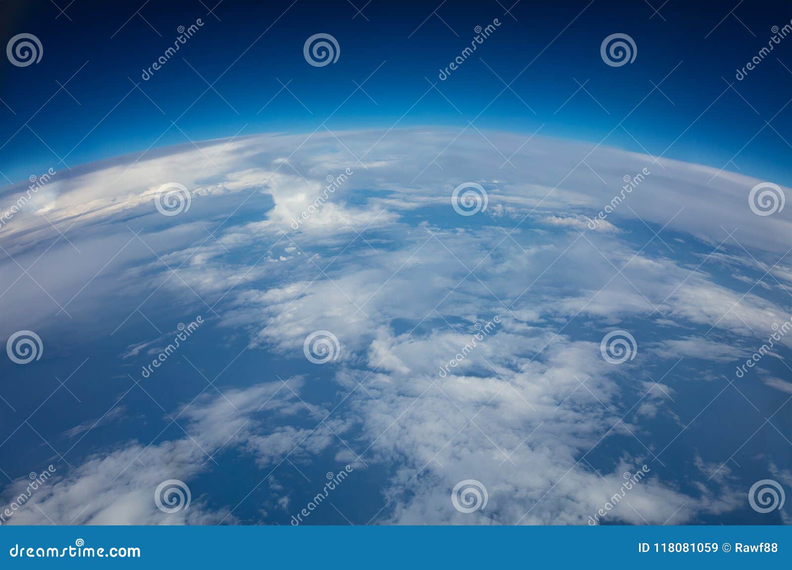 curvature of planet earth. aerial shot.