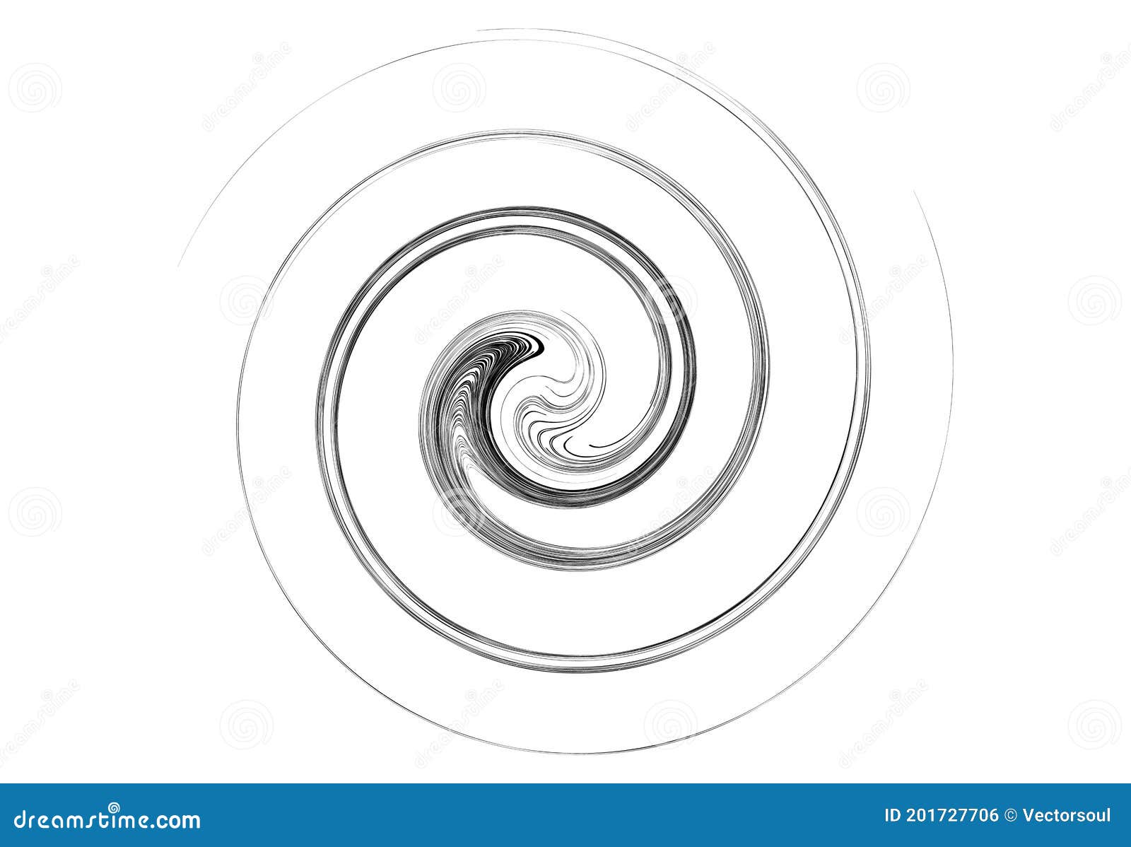 Curve Rotated Volute, Helix Shape. Spiral, Swirl and Twirl Design