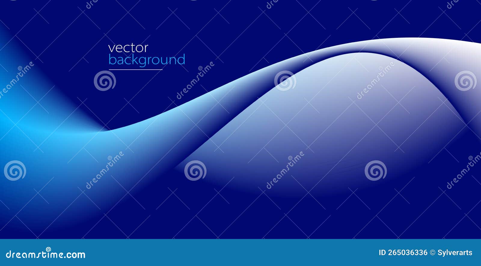 Curve Shape Flow Vector Abstract Background in Dark Blue Gradient, Dynamic and Speed Concept