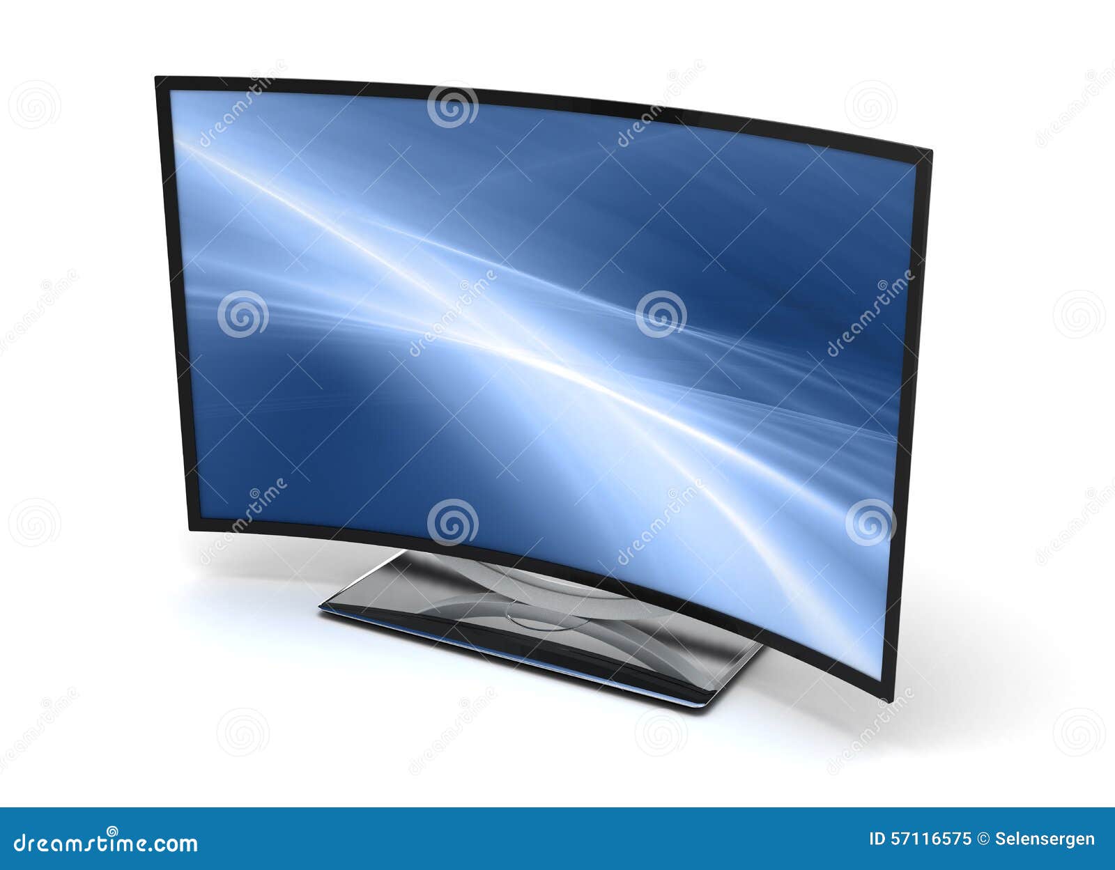 Curve TV stock illustration. Illustration of white, monitor 57116575