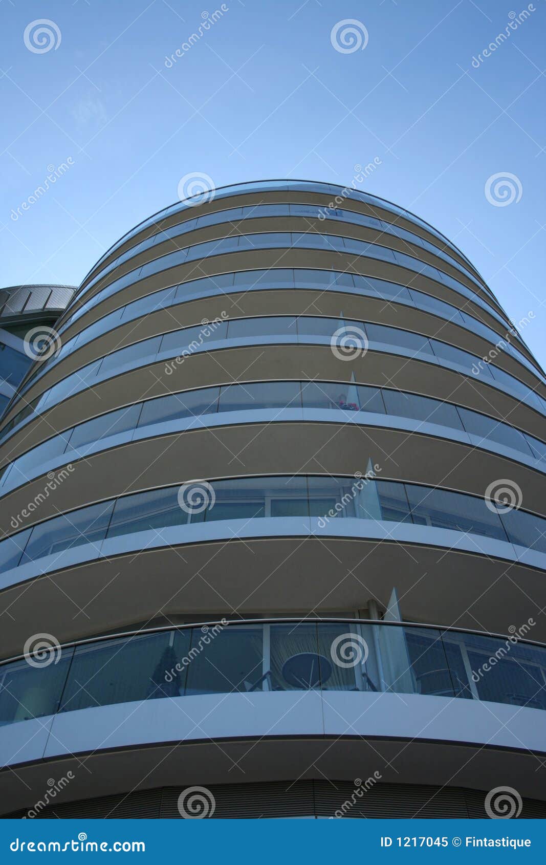 Curved apartment building stock image. Image of balcony 1217045