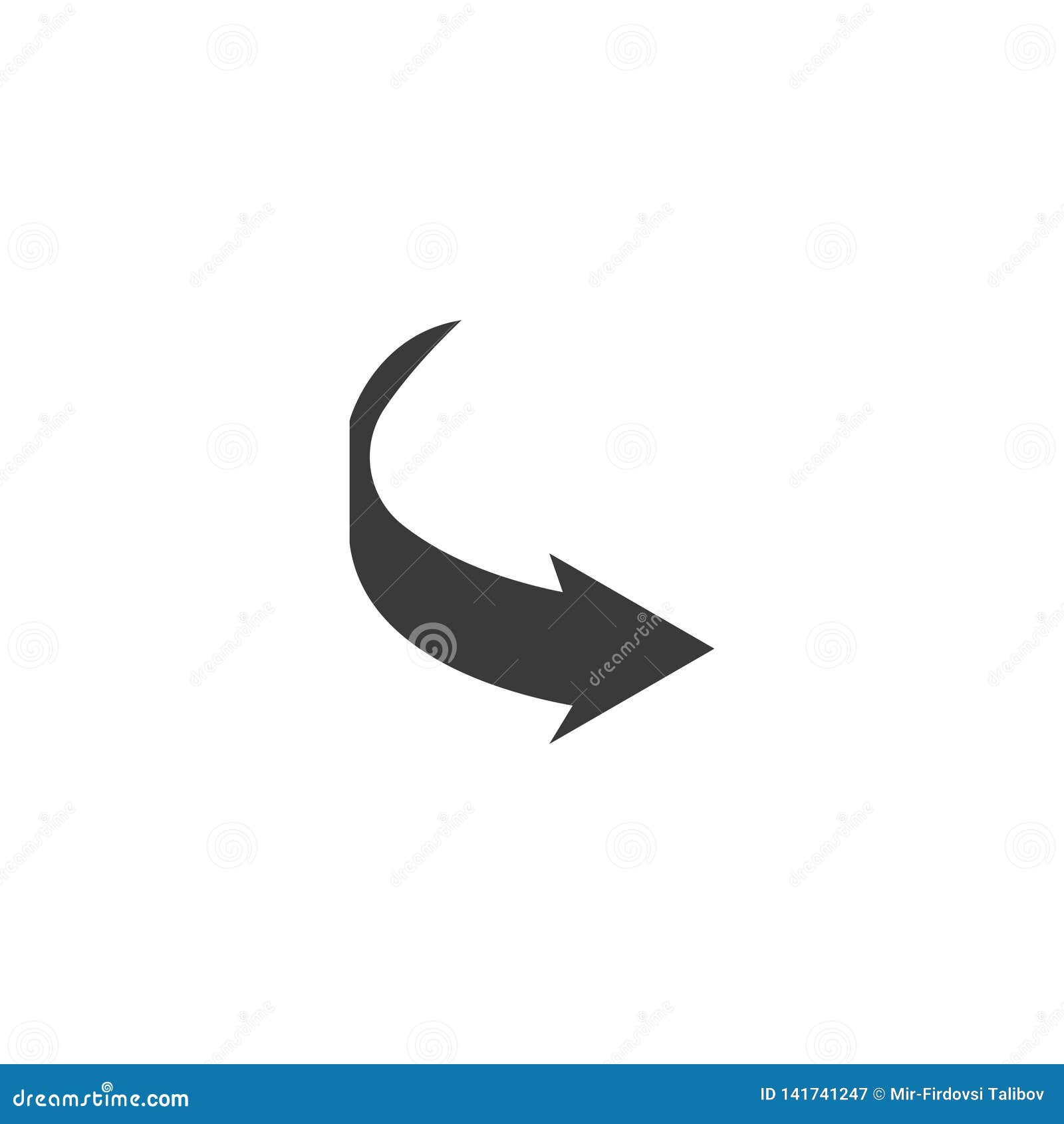 curved arrow icon . curve arrow icon.  