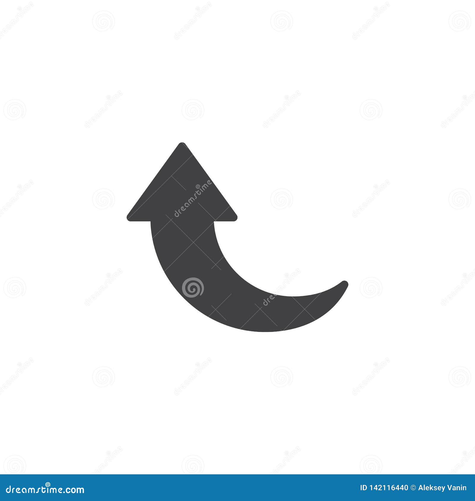curved arrow up  icon