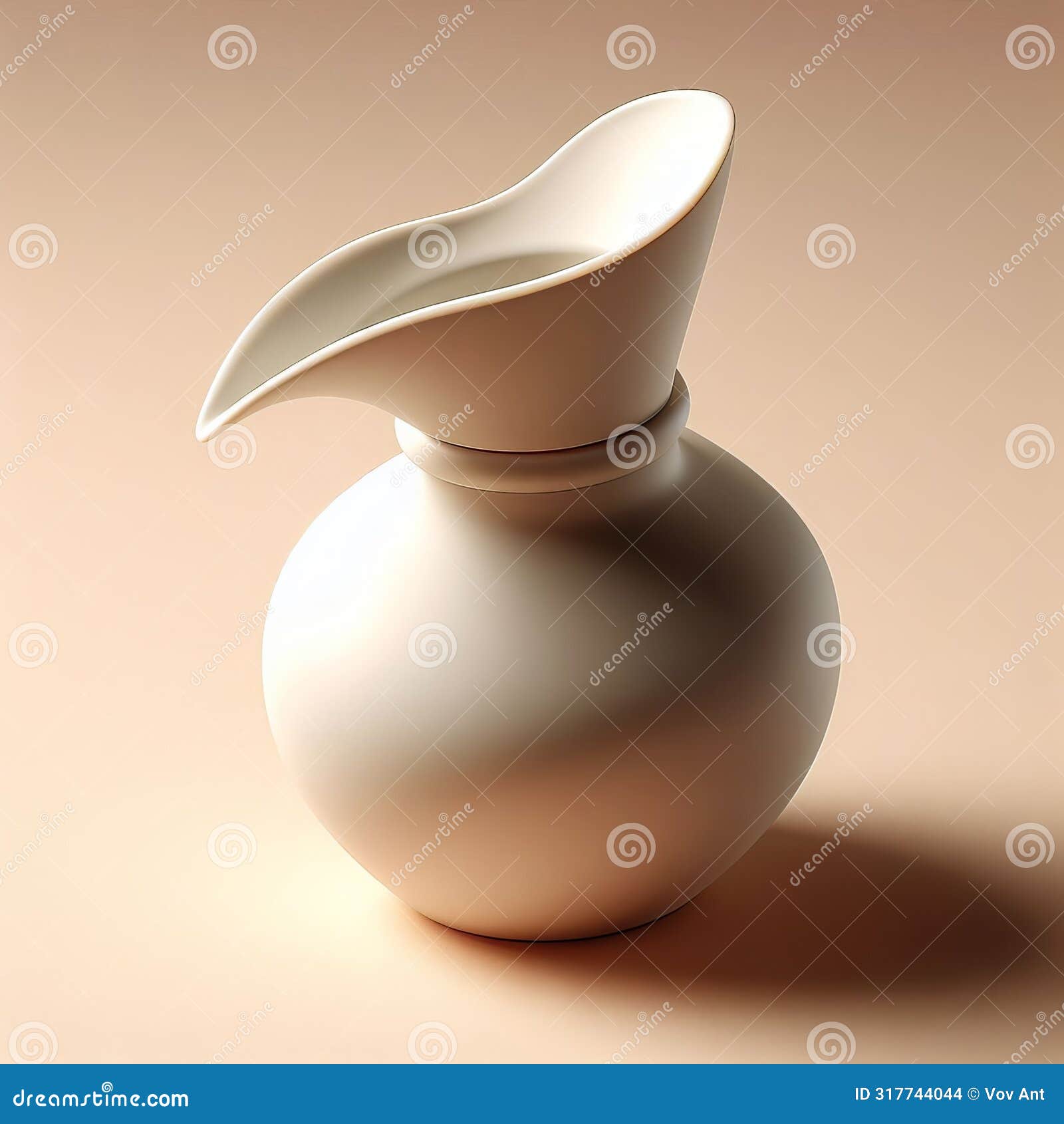 98 a curved, asymmetric jar with a wide neck and angled spout m