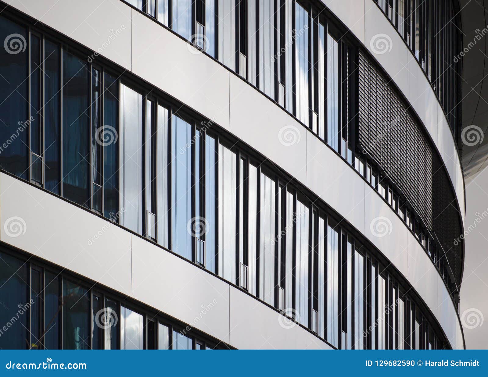 Curved Glass Facade of Modern Building Stock Photo Image of curved