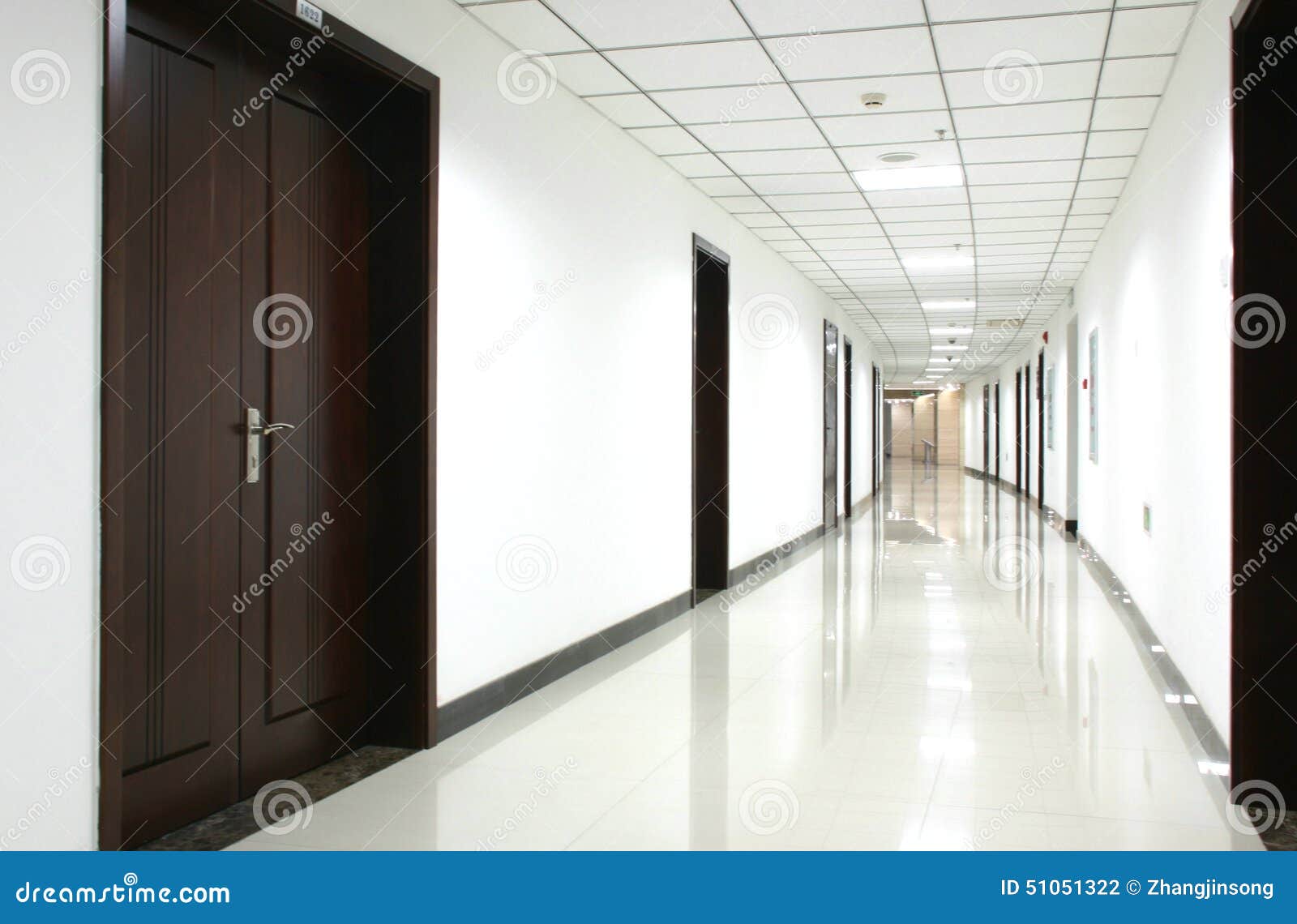 curved office hallway interior building 51051322