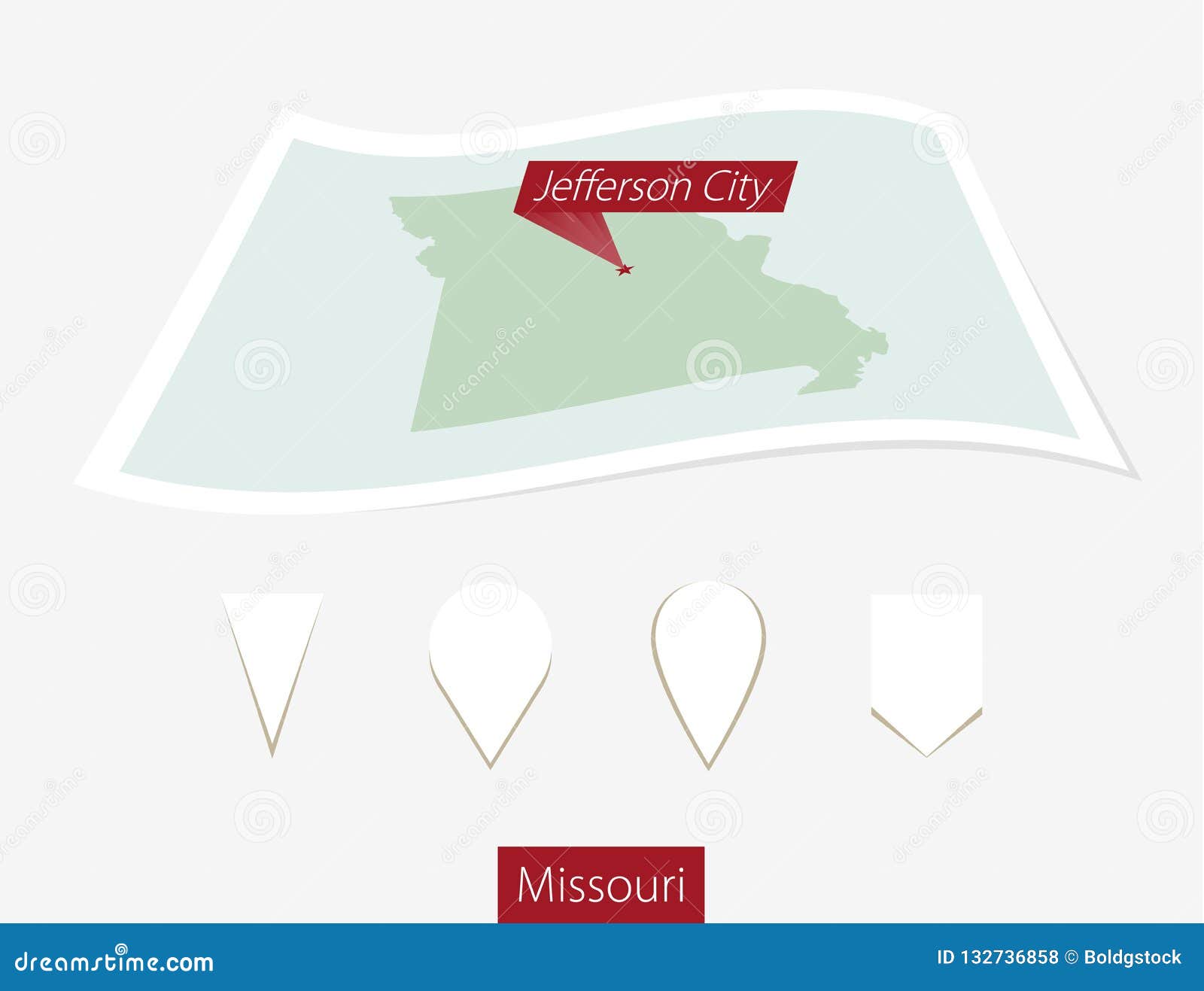 Missouri Map With Capital City Vector Image 1536736 Stockunlimited