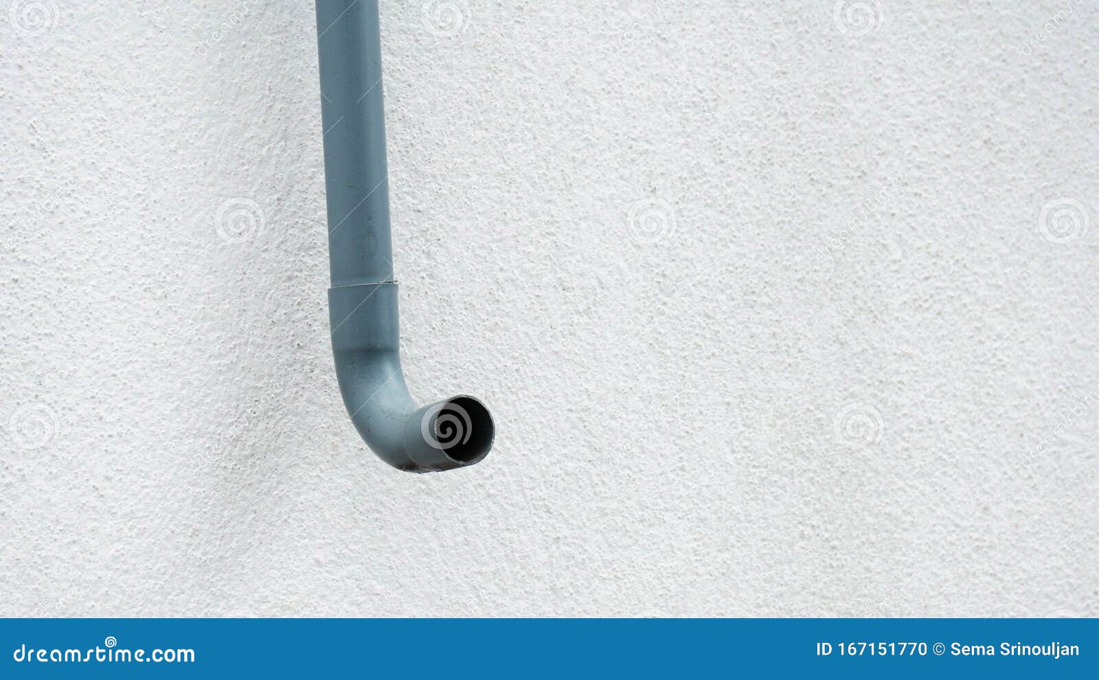 Curved Plastic Pipe at White Wall. Stock Photo Image of control