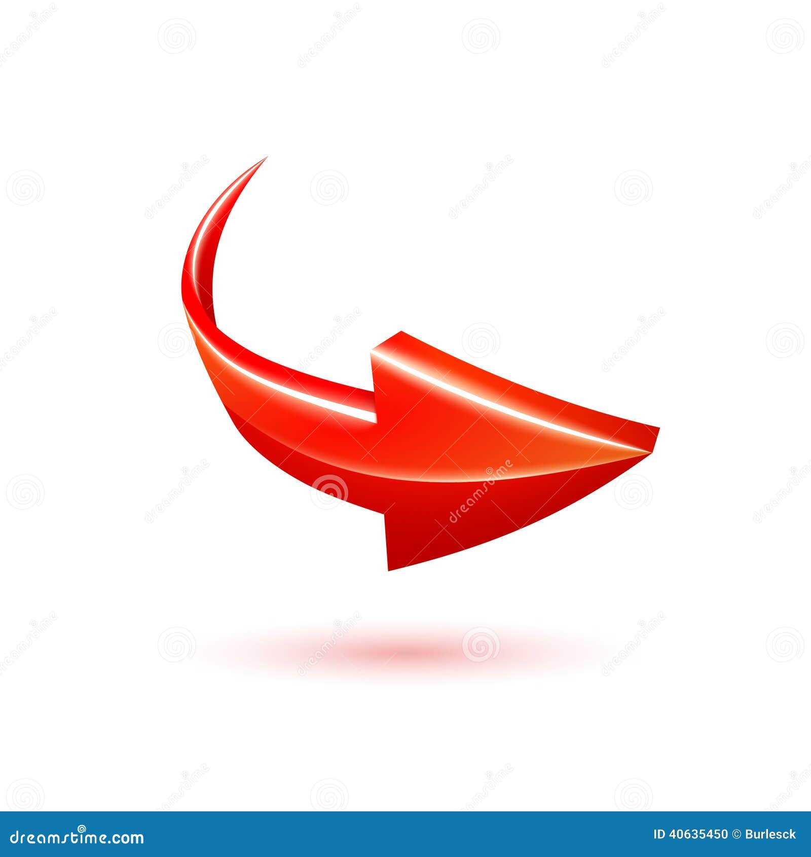 curved red 3d  arrow