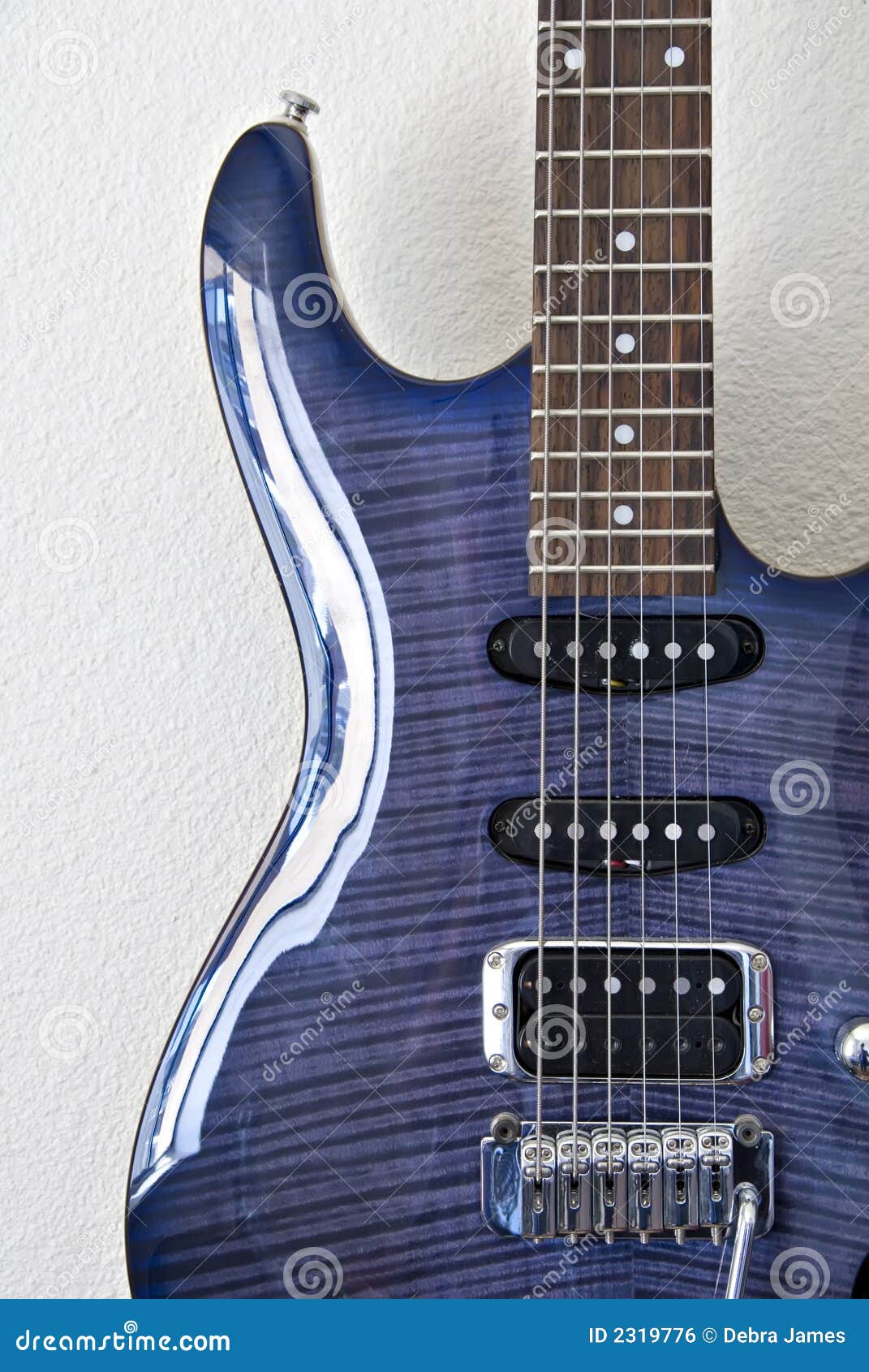 Curved Section of Blue Guitar Stock Photo Image of electric, guitar