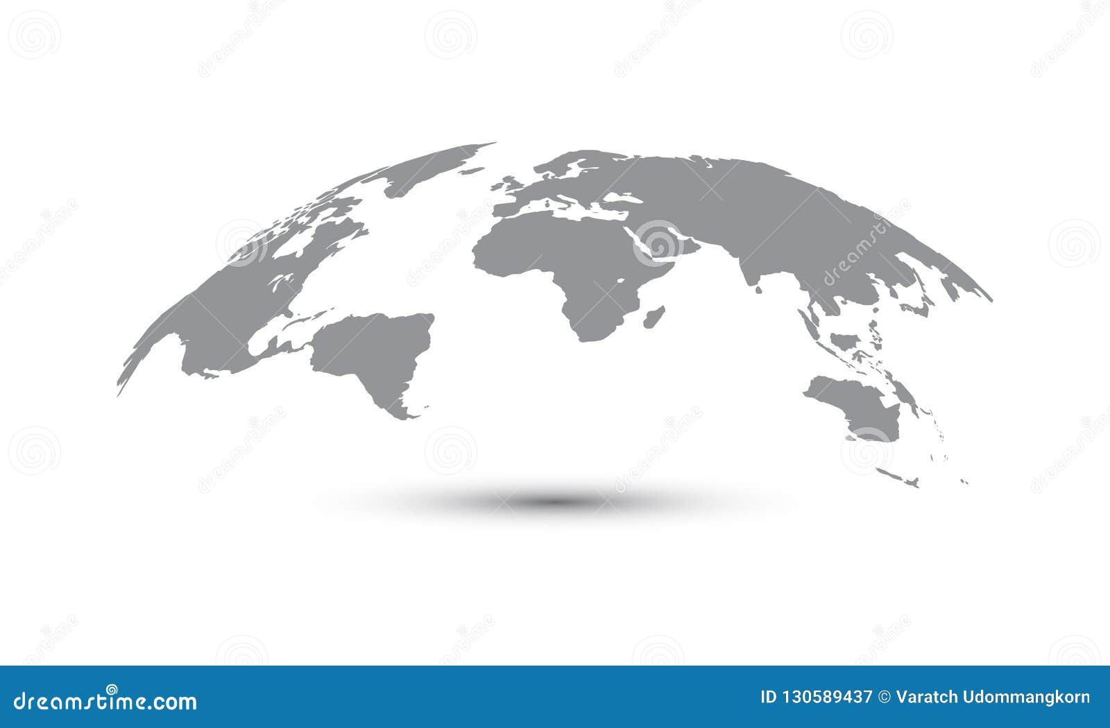 Curved World Map Vector Globe Planet Concept Map For