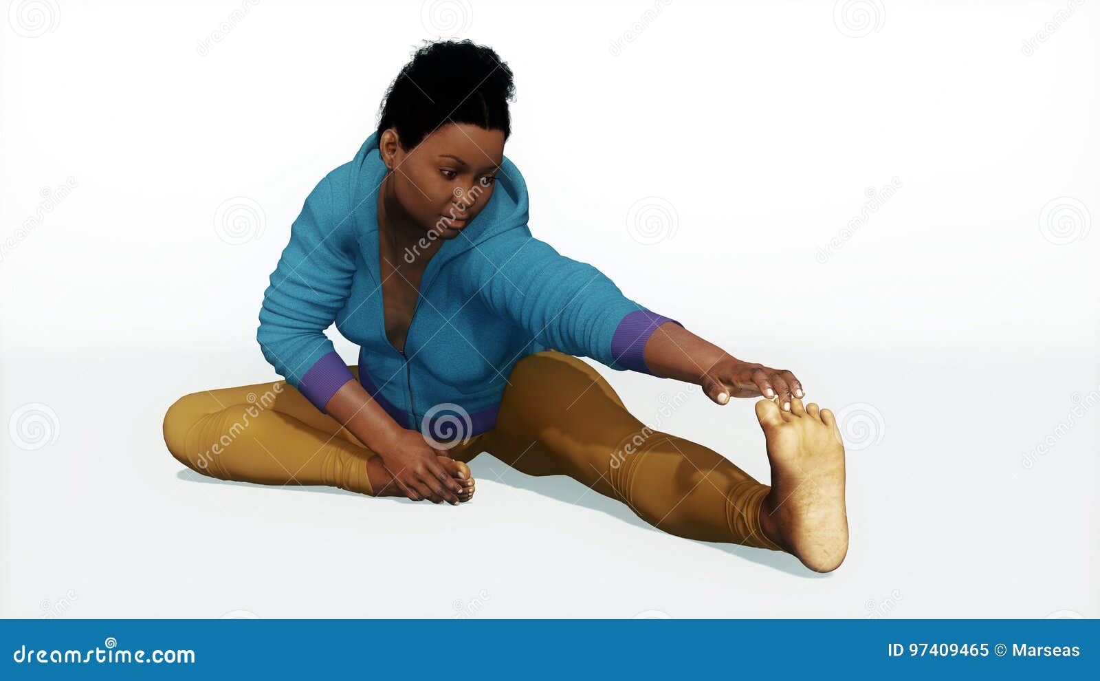 Curvy African Woman Stretching Yoga Exercise Stock Illustration -  Illustration of black, fitness: 97409465