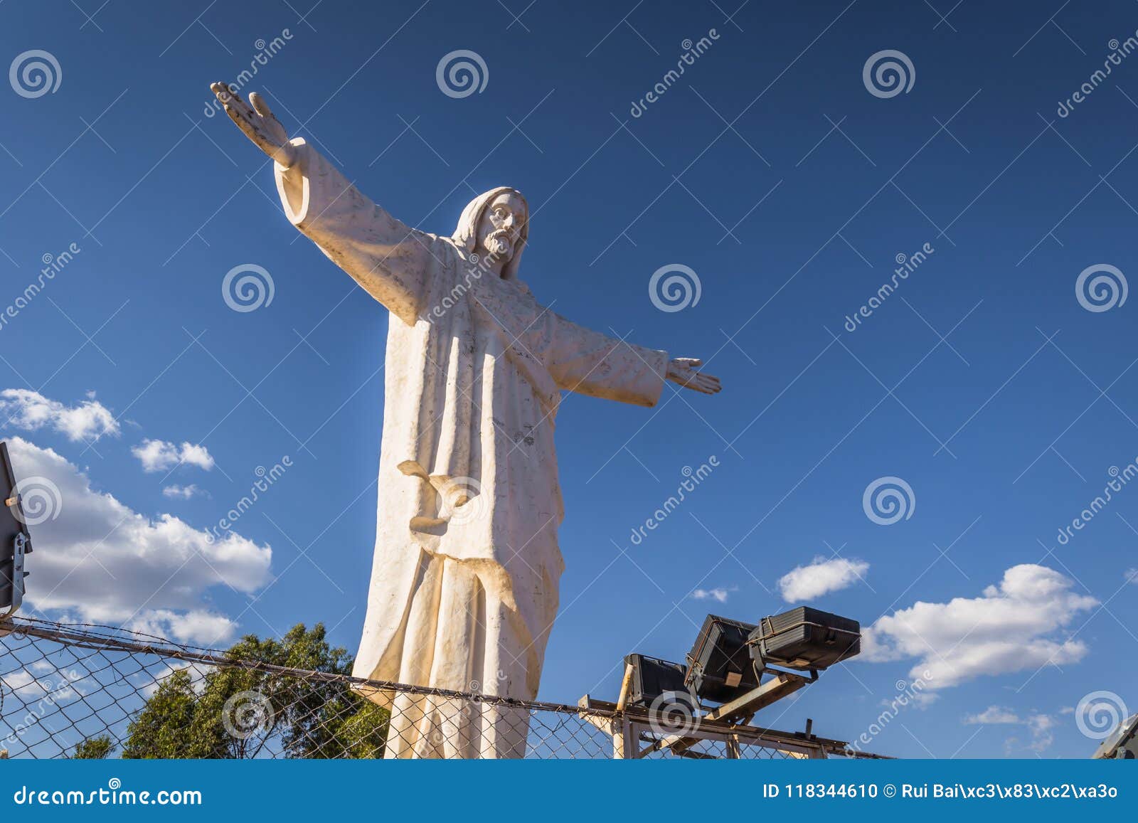 Cusco, Peru August 01, 2017 Statue of Christ at the Top of Cu Stock Photo Image of landmark