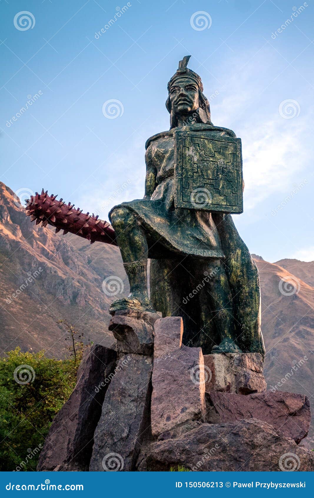 Peru Peruano De Andes Cuzco Do Guerreiro Do Inca Do Homem Imagem