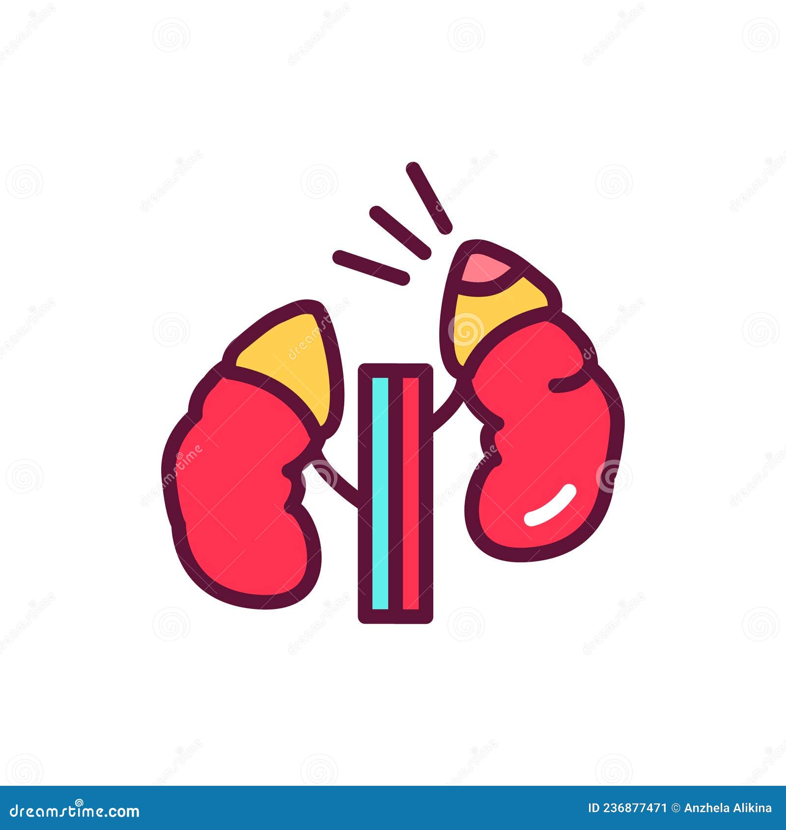 cushing cortisol syndrome line icon.   .