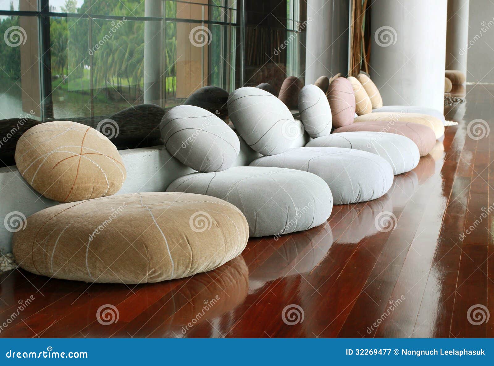 Cushion Seat in Quiet Room for Meditation Stock Image Image of color
