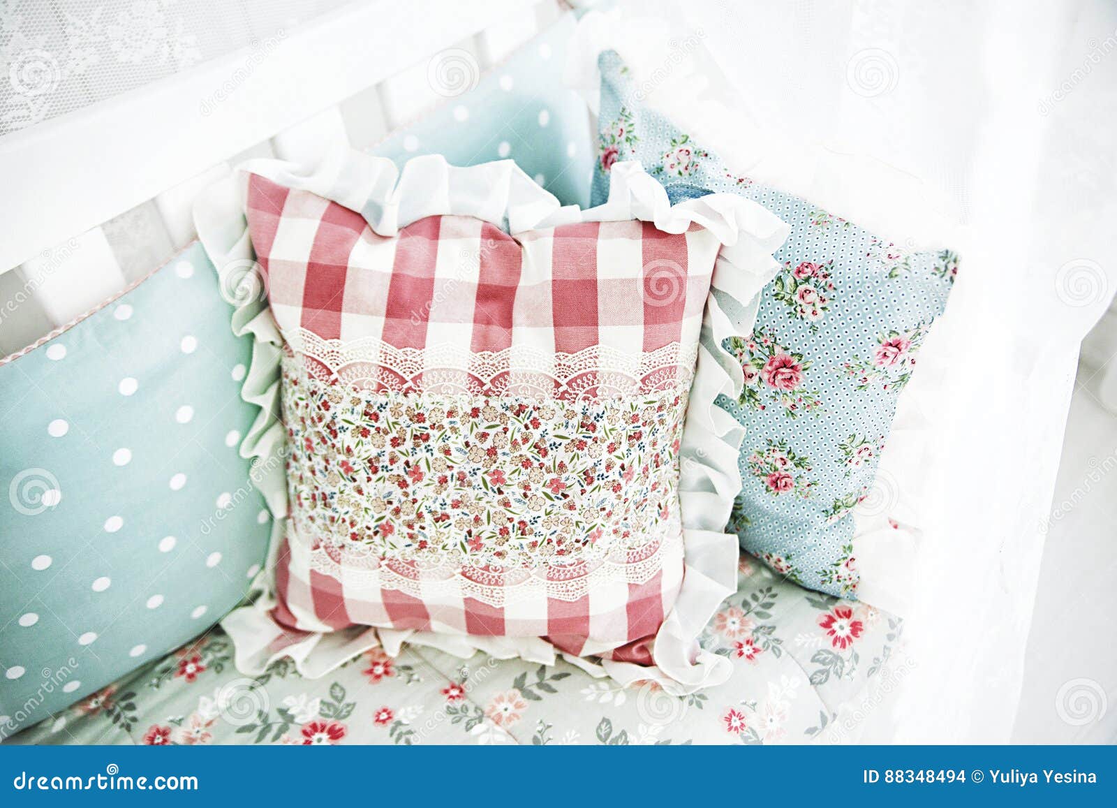 Cushions in Retro Style on the Couch Stock Photo Image of elements, decoration 88348494