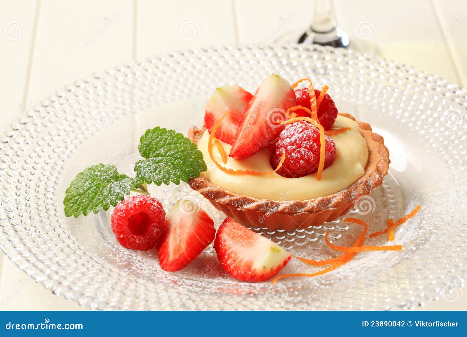 Custard Tart with Fresh Fruit Stock Photo Image of tartlet, shell