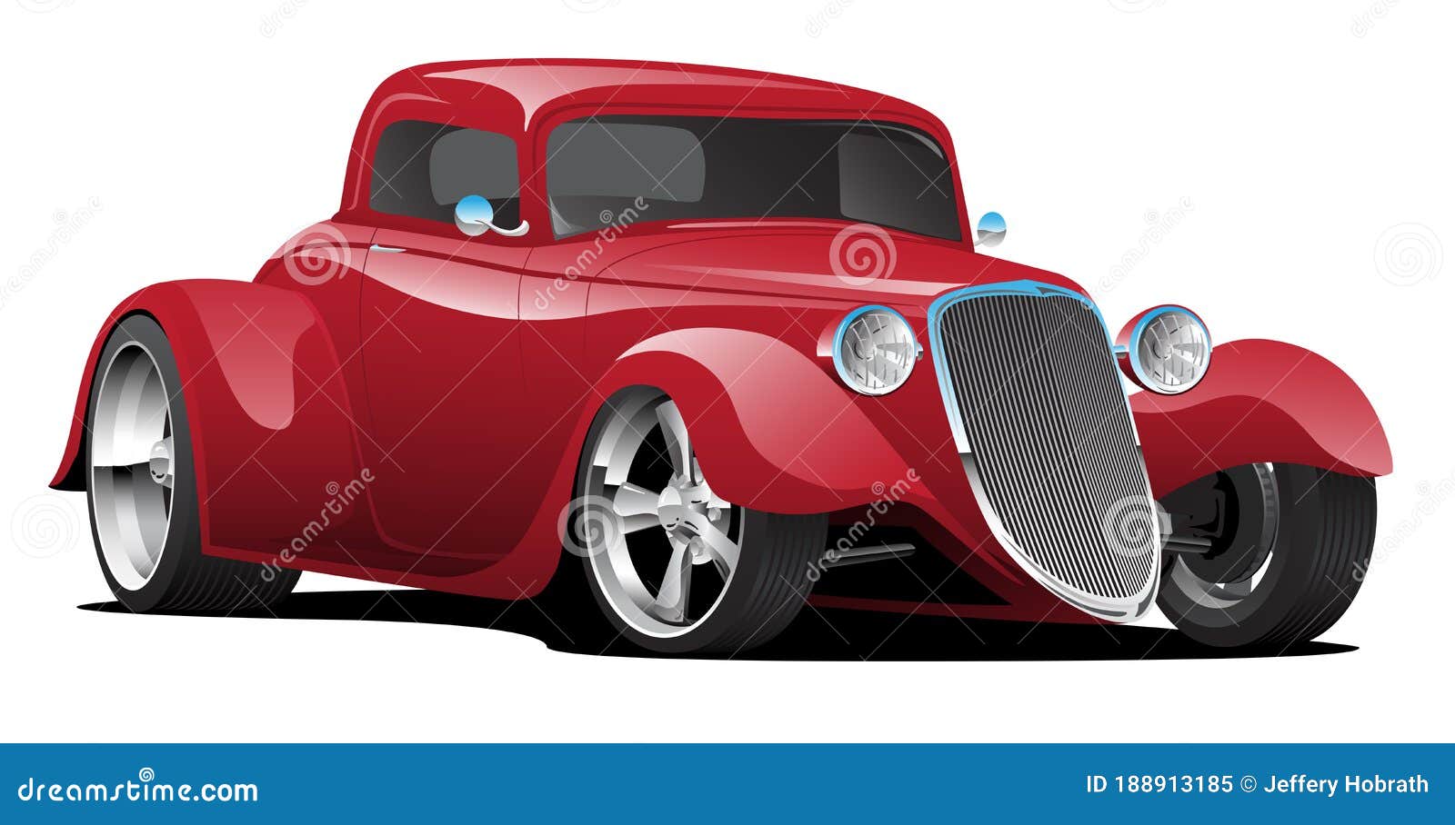 Custom American Red Hot Rod Car Isolated Vector Illustration Stock ...