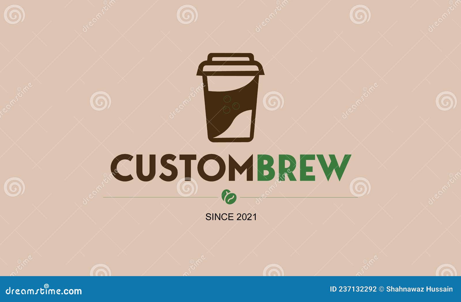 Custom Brew Coffee Logo Design Template Stock Vector Illustration of poster, circle 237132292