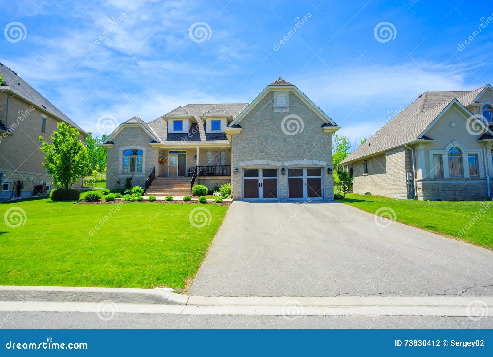 Custom Built Luxury House in the Suburbs of Toronto, Canada. Stock